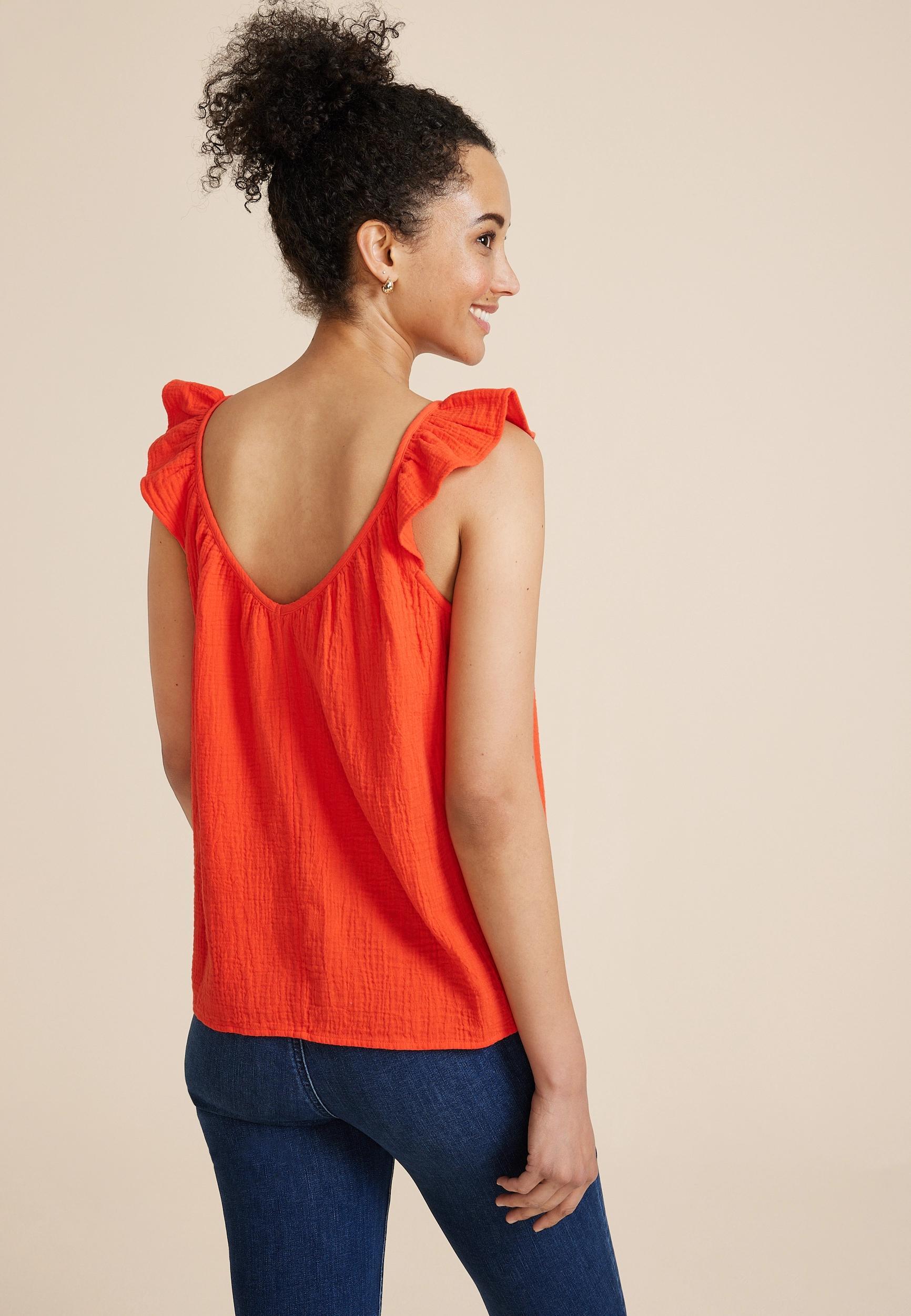 Double Cloth Flutter Strap Tank Top Product Image