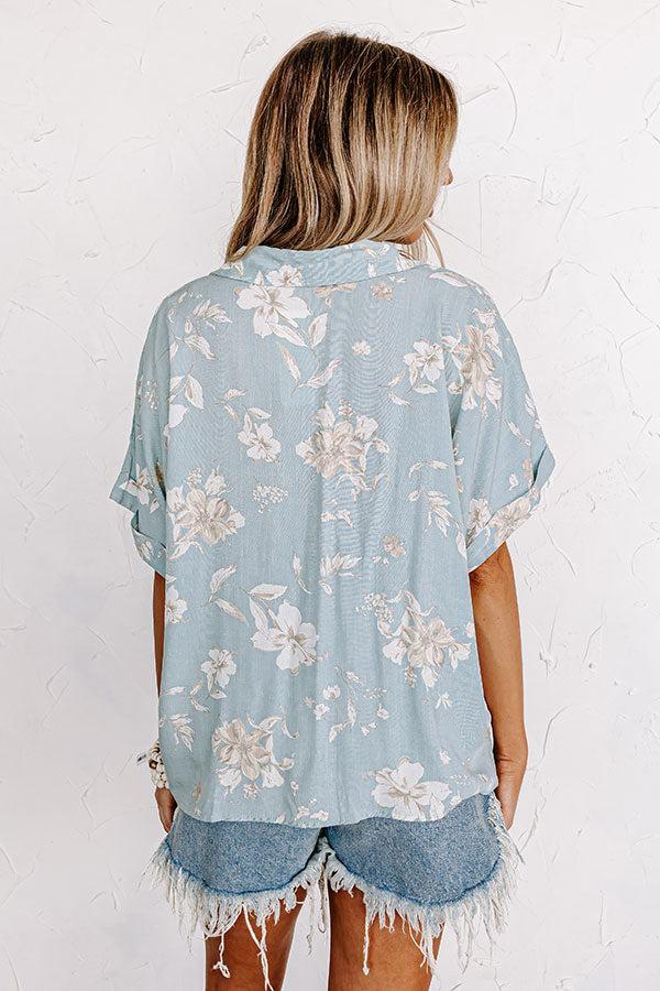 Tulum Toasts Floral Top in Light Sky Blue Product Image