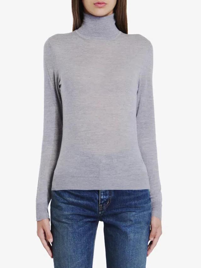 SAINT LAURENT Wool Turtleneck In Grey Product Image