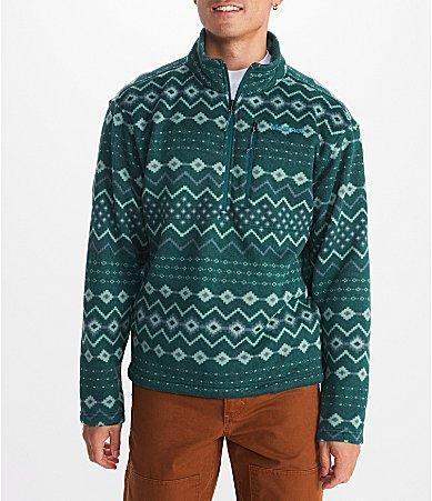 Marmot Men's Heavyweight Drop Line Printed 1/2 Zip Top Wheat Nordic Product Image