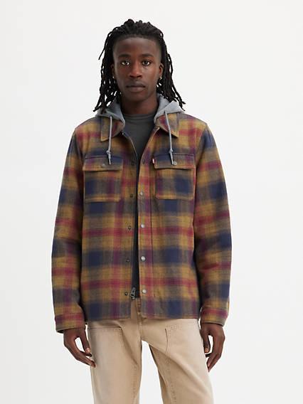 Levi's Plaid Sherpa Lined Fleece Hoodie Jacket - Men's Product Image