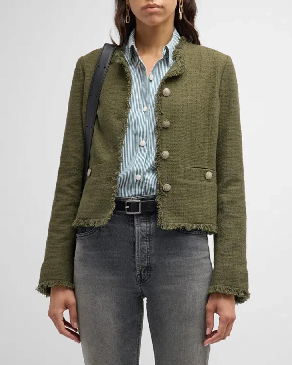 Carmen Italian Tweed Jacket In Army product image