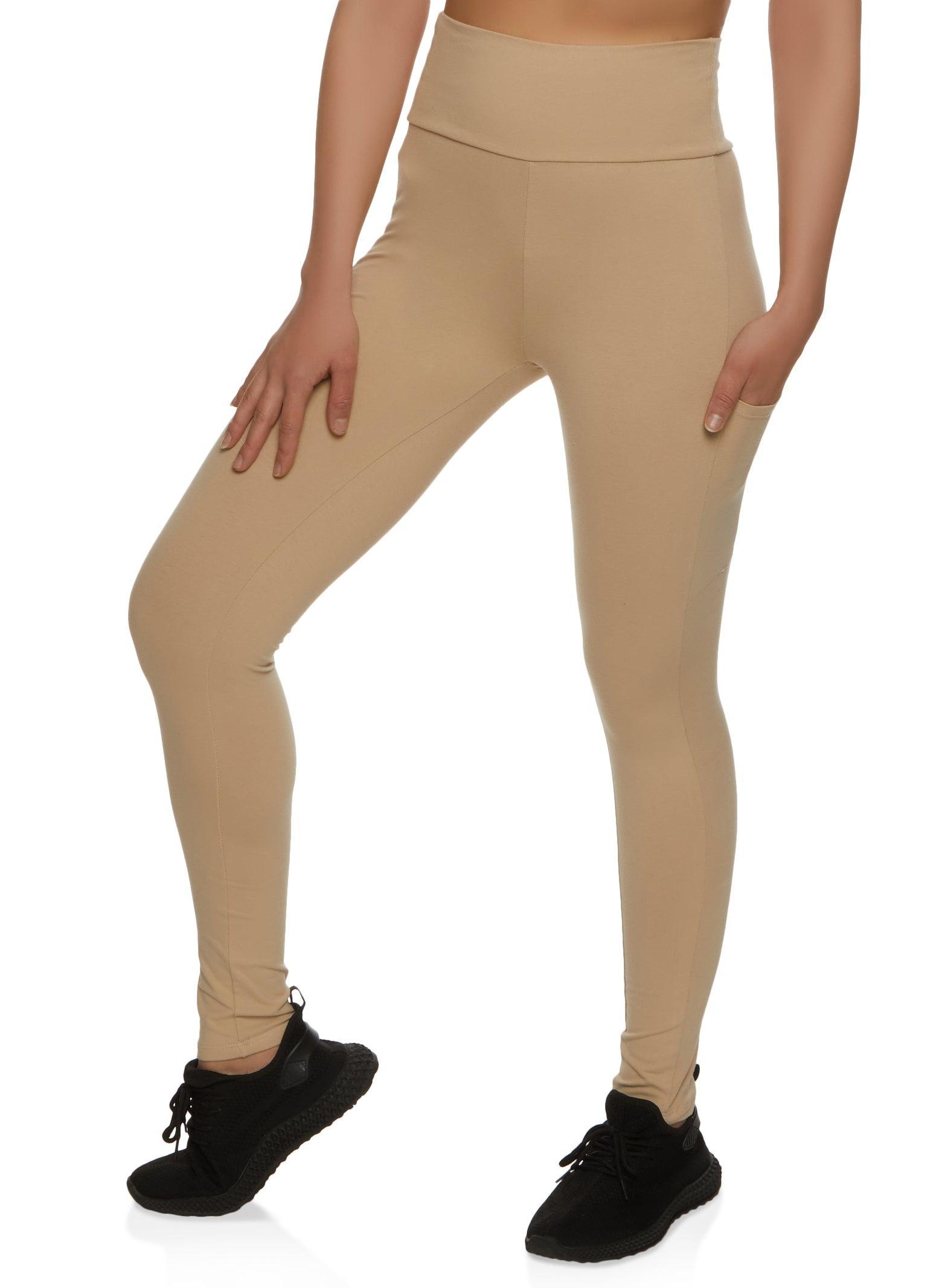 Womens High Waist Cropped Pocket Leggings Product Image