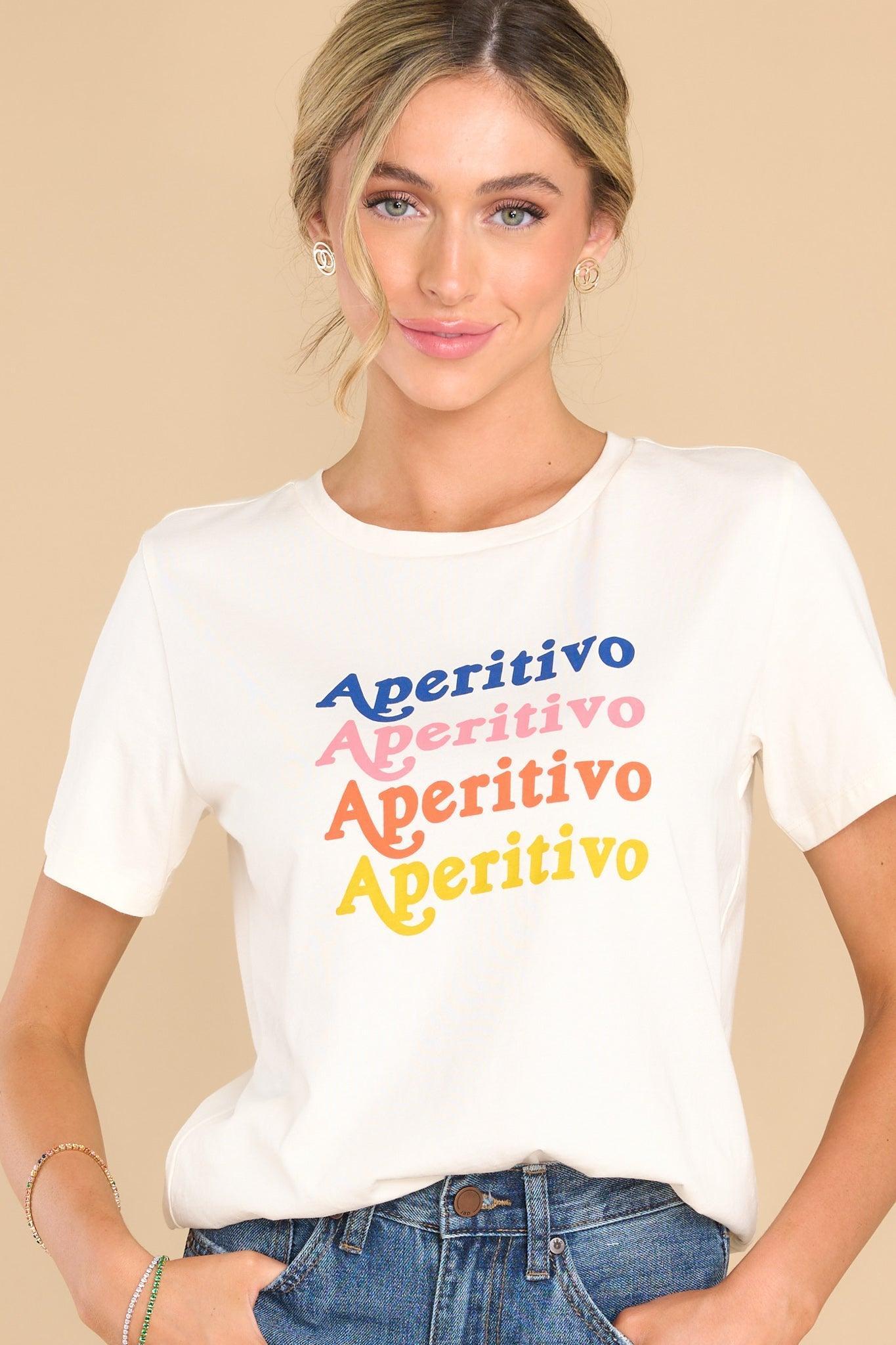 Lola Aperitivo White Loose Tee Orange Product Image