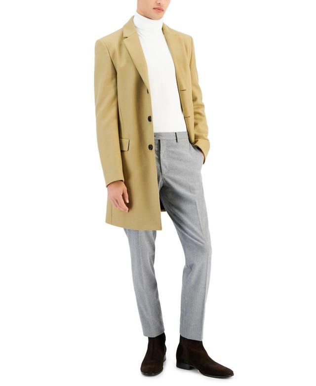 Hugo by Hugo Boss Mens Slim-Fit Migor Beige Overcoat Product Image