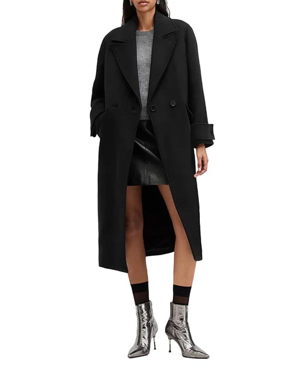 Mabel Double Breasted Coat In Black Product Image