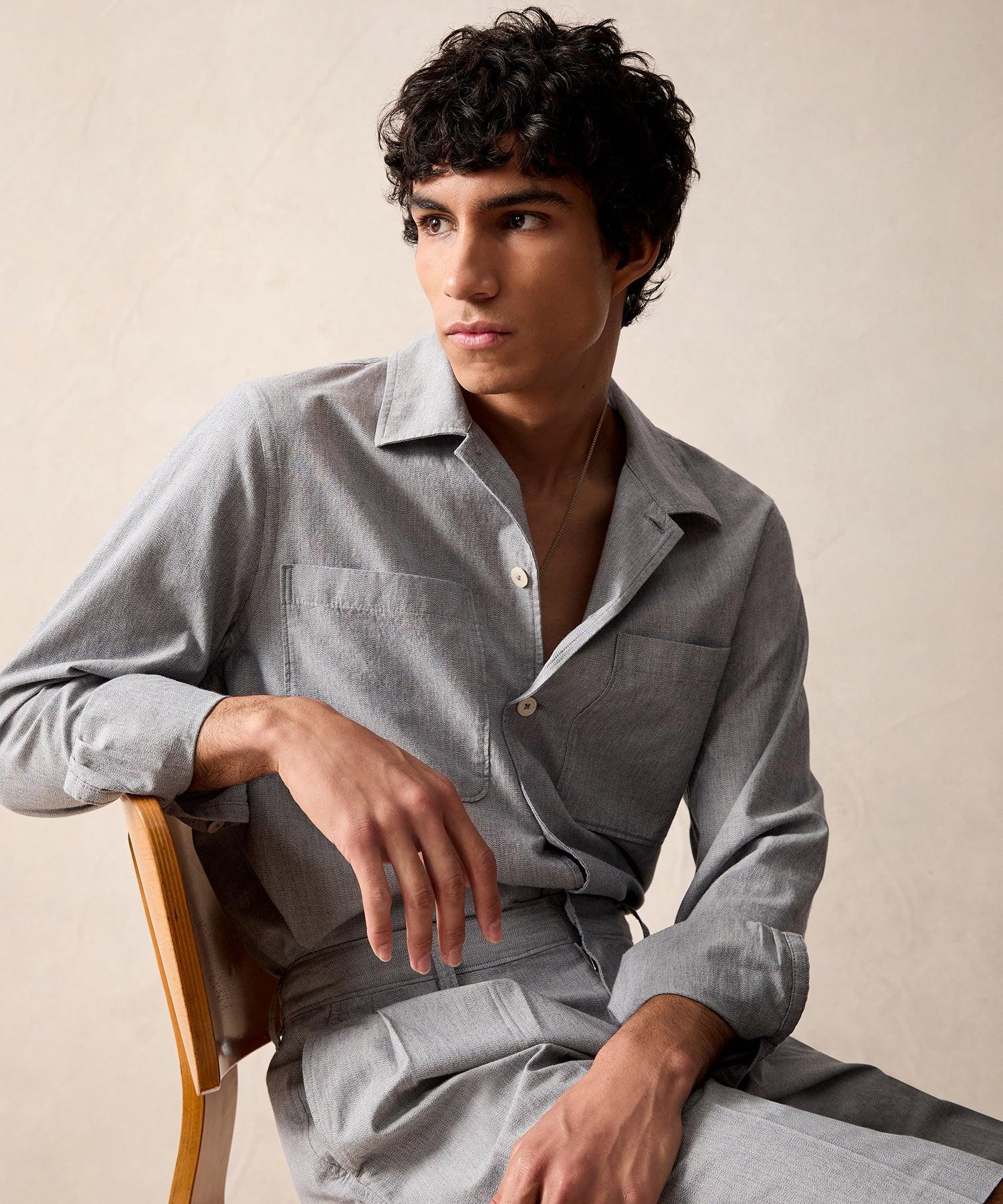 Two-Pocket Overshirt in Gray Product Image