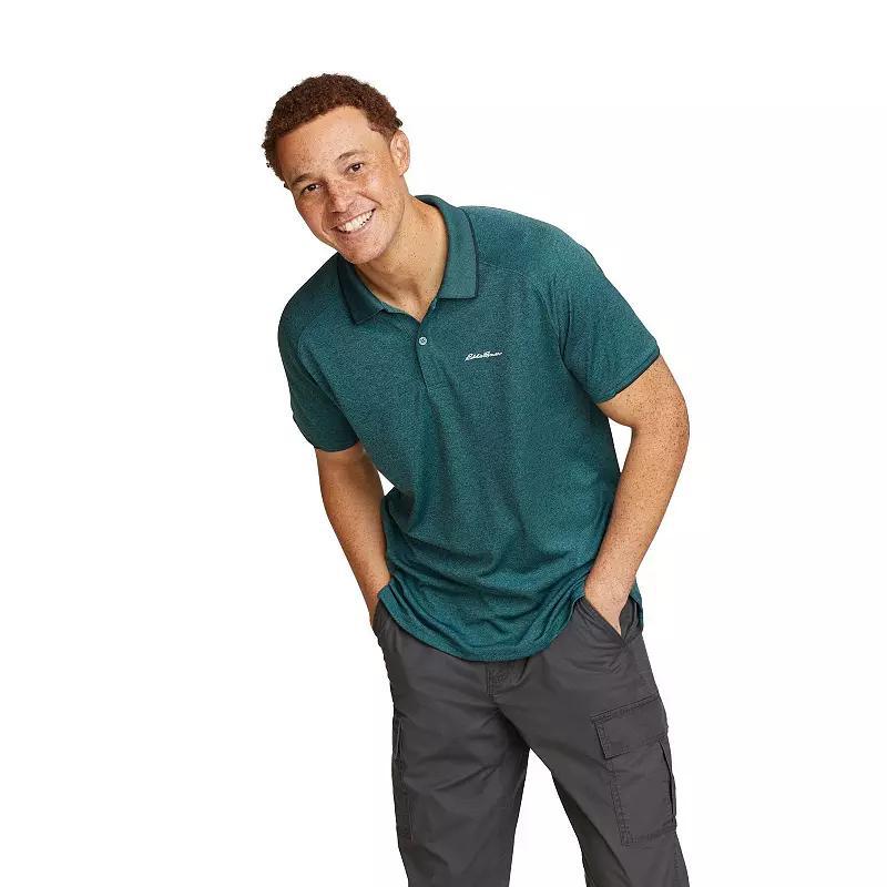 Mens Eddie Bauer UPF 50 Resolution Polo Blue Green Product Image