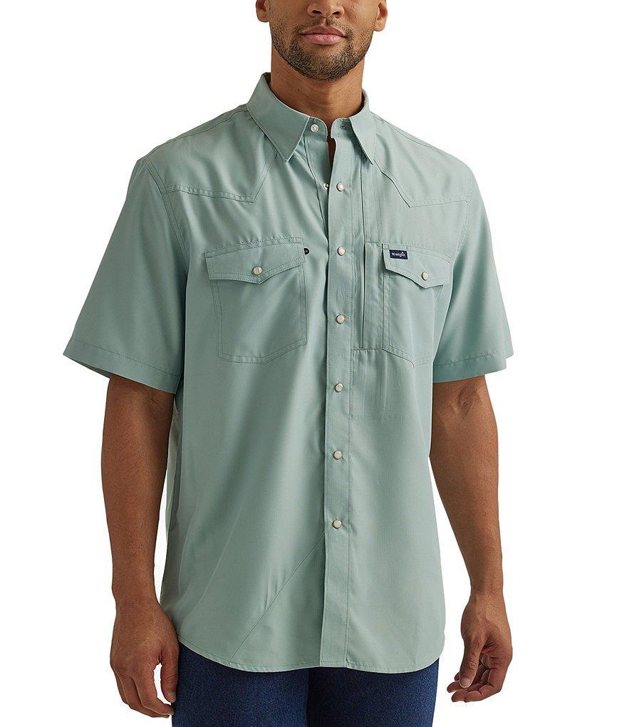 Wrangler® Short Sleeve Snap Front Solid Performance Shirt Product Image