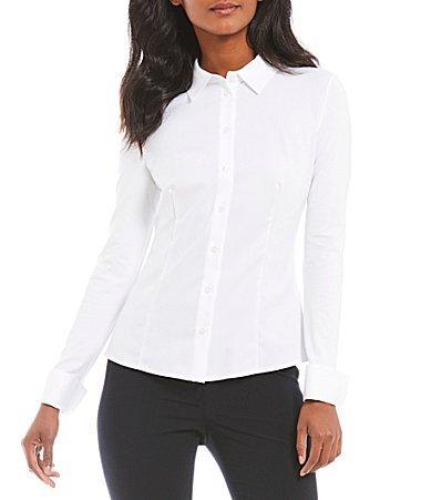 Calvin Klein Womens Knit Accent Shirt - Birch Product Image