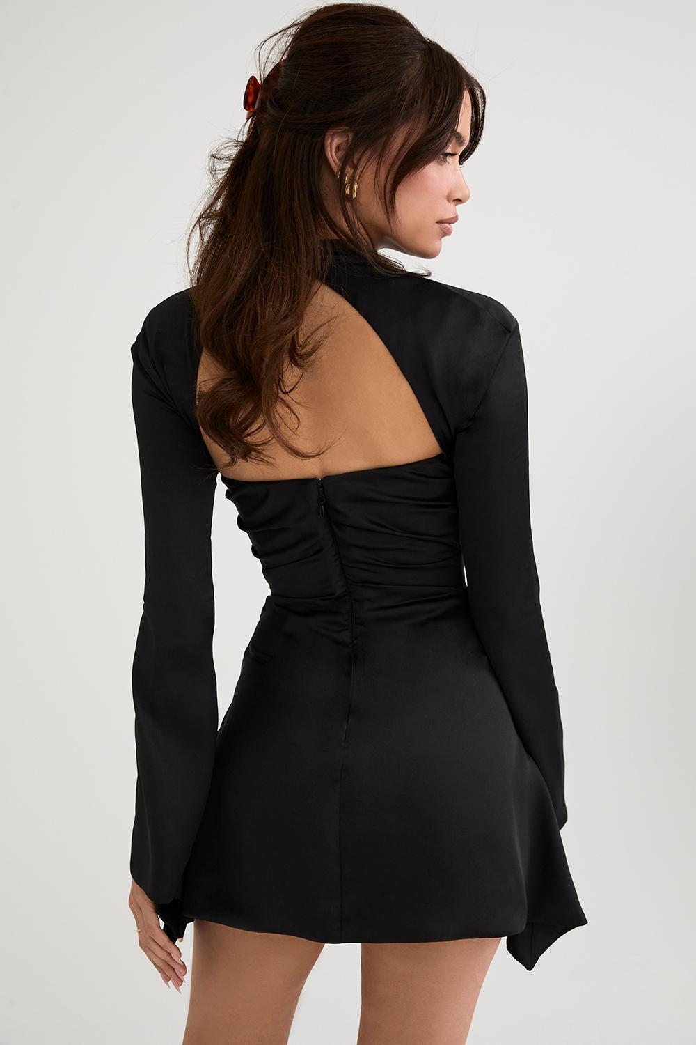 Toira Black Draped Corset Dress Product Image