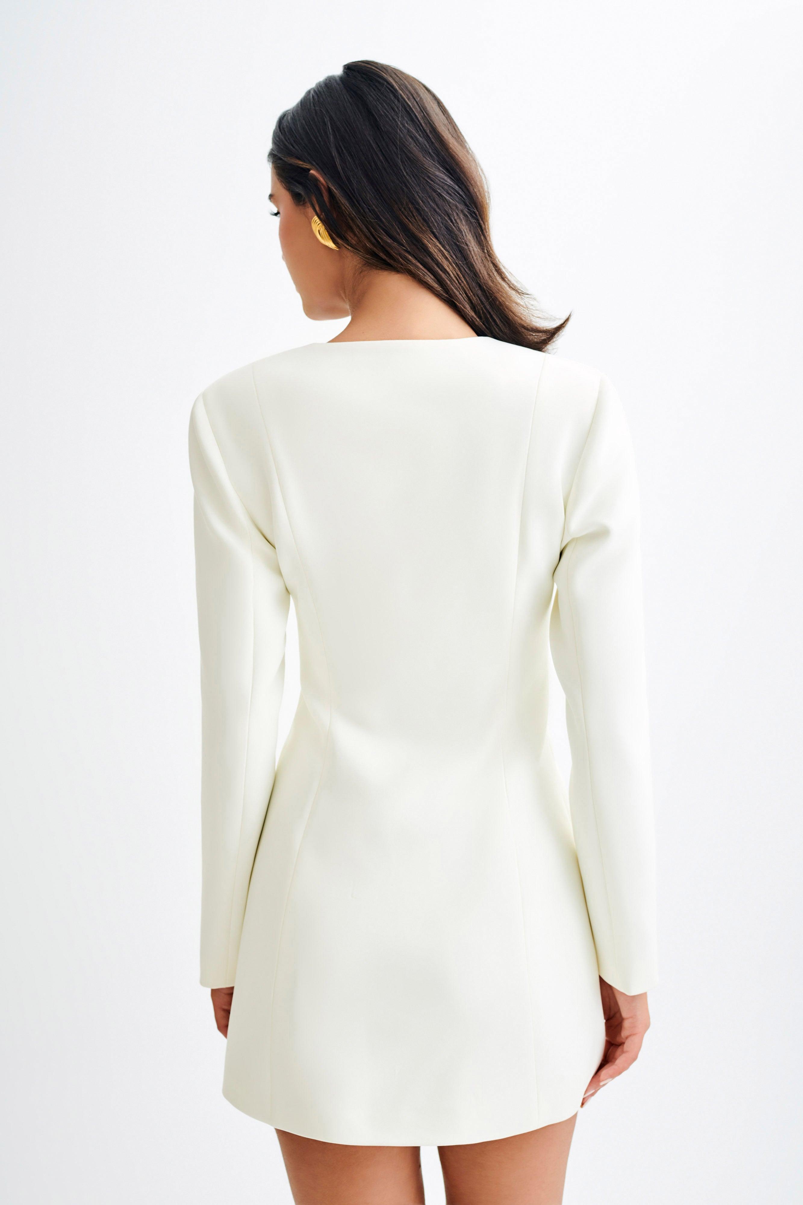 Hurley Long Sleeve Blazer Mini Dress - Ivory Product Image