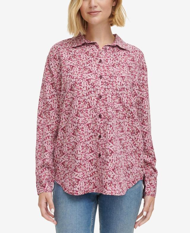 Calvin Klein Jeans Womens Pointillism Button-Front Shirt Product Image