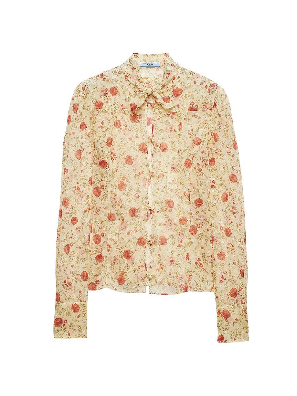 Womens Printed Chiffon Shirt Product Image