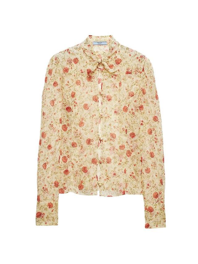 Womens Printed Chiffon Shirt Product Image