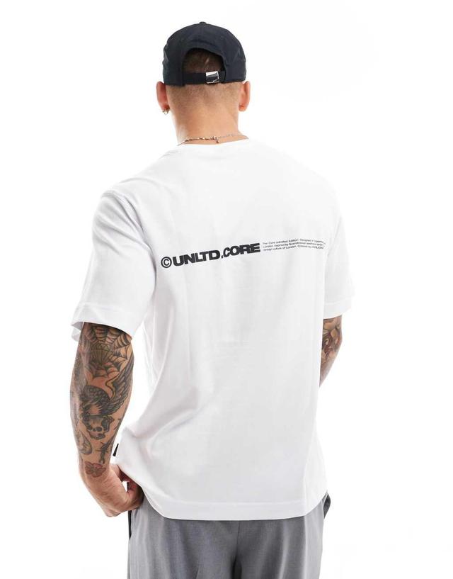 Jack & Jones oversized core back print t-shirt in white Product Image