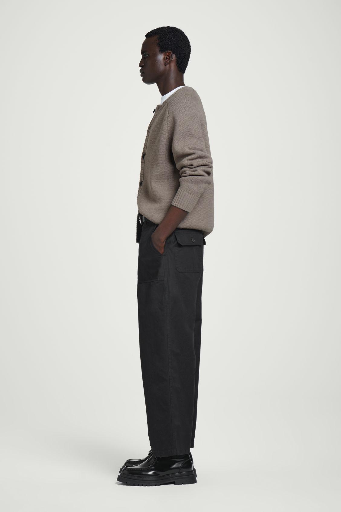 WIDE-LEG COTTON UTILITY TROUSERS Product Image