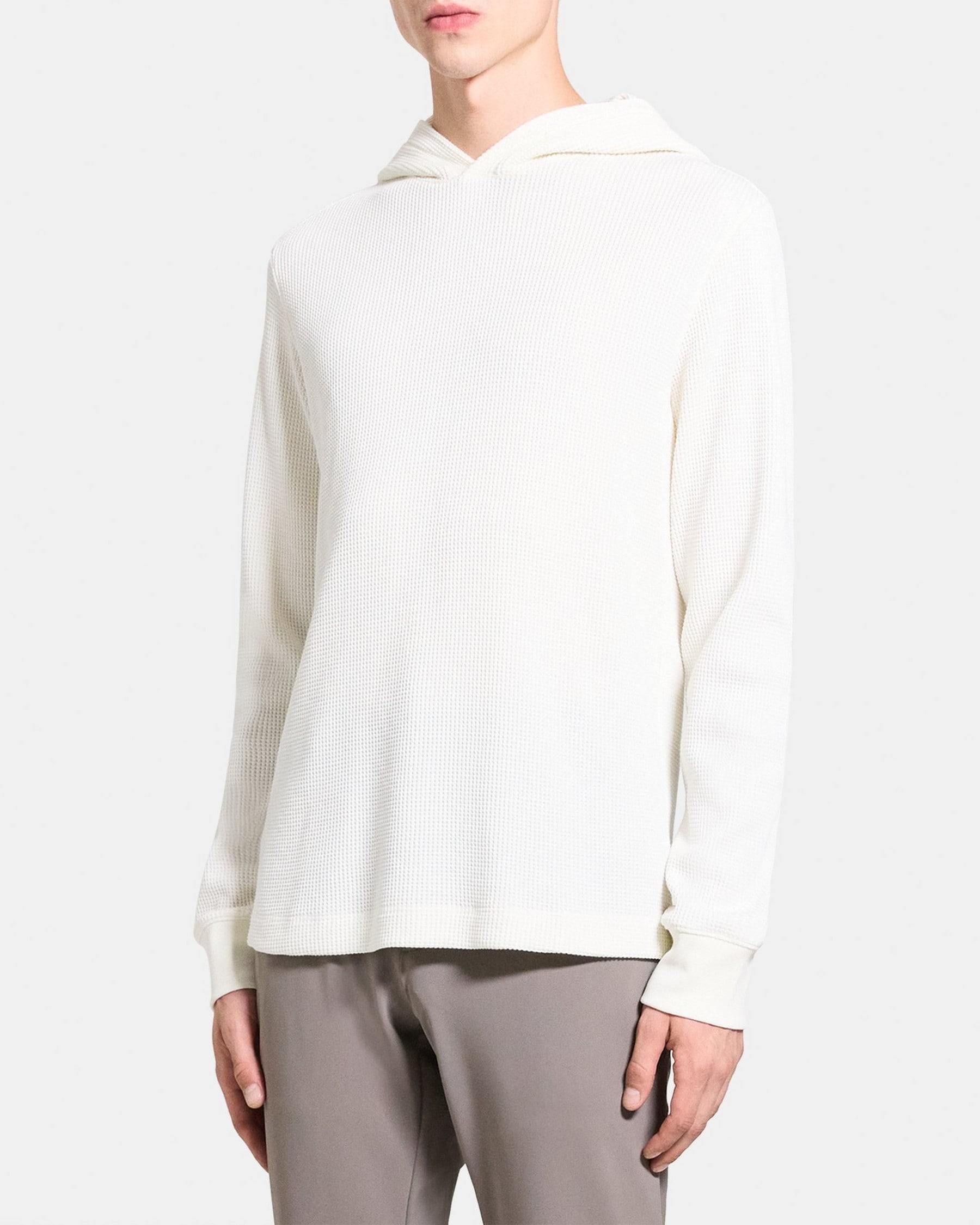 Waffle Knit Hoodie in Cotton-Blend Product Image