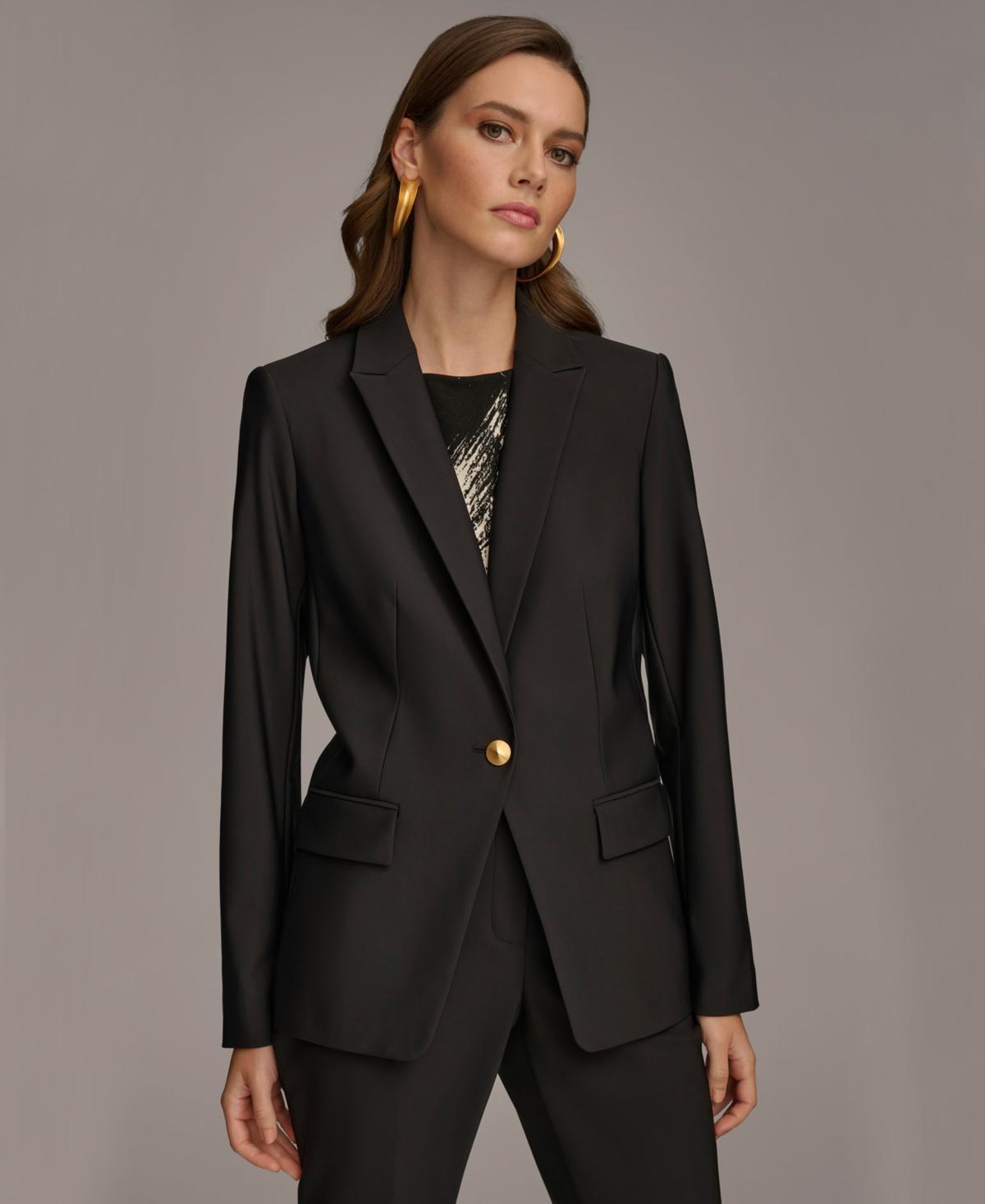 Donna Karan Womens One Button Blazer Product Image