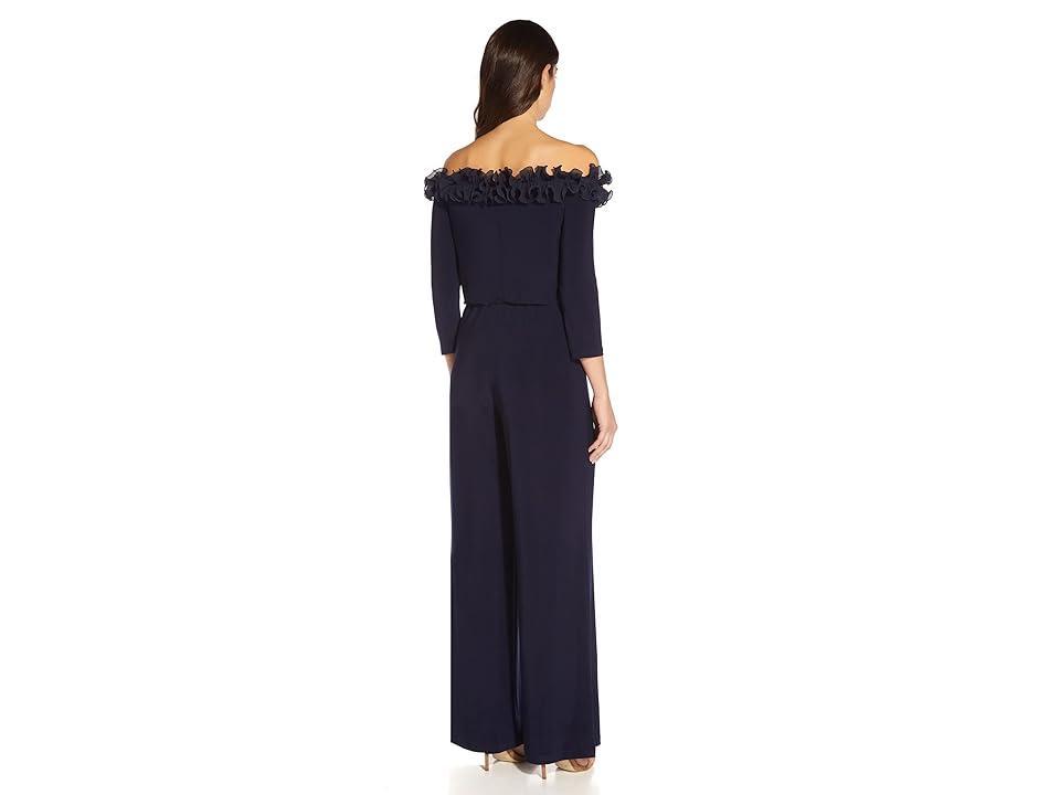 Adrianna Papell Ruffle Blouson Long Sleeve Jumpsuit Product Image