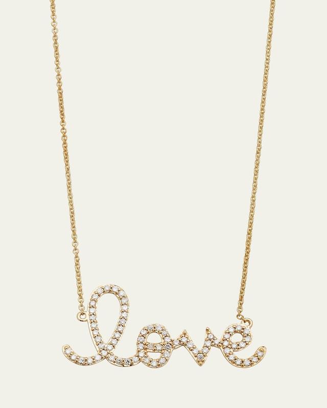 Large 14k Yellow Gold & Diamond Love Necklace Product Image