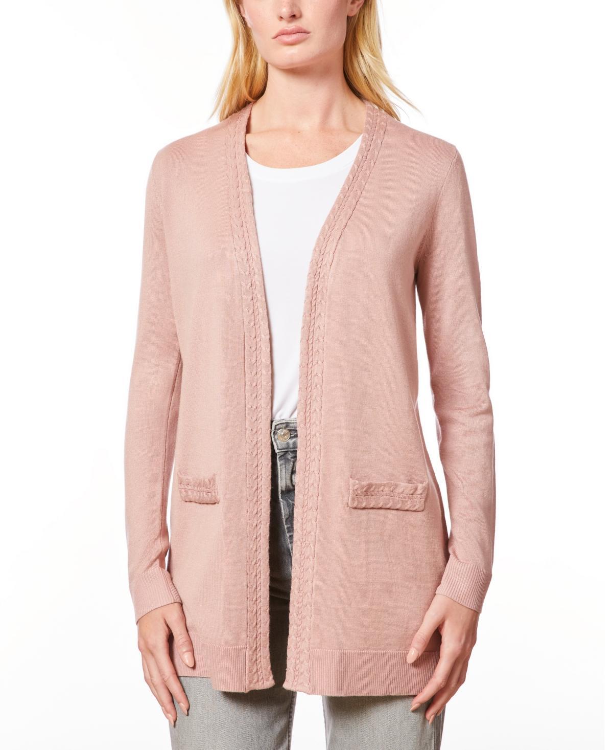 Melissa Paige Womens Braided-Trim Open-Front Cardigan, Regular & Petites Product Image