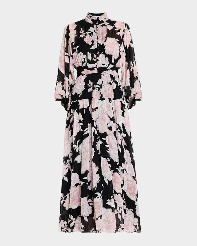 Jolie Floral-Print Button-Front Midi Dress Product Image