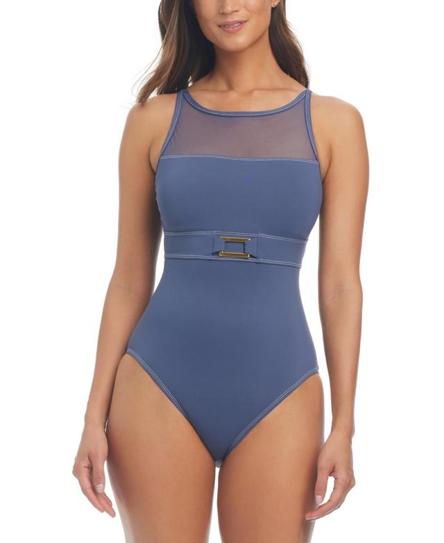 Bleu by Rod Beattie Womens Belt-Detail One-Piece Swimsuit Product Image