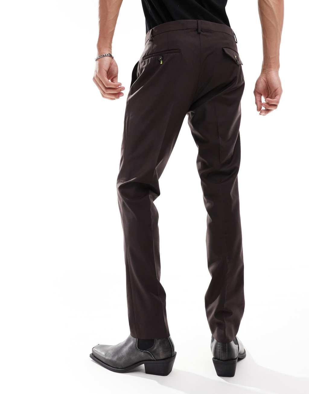 Twisted Tailor buscot suit pants in brown Product Image