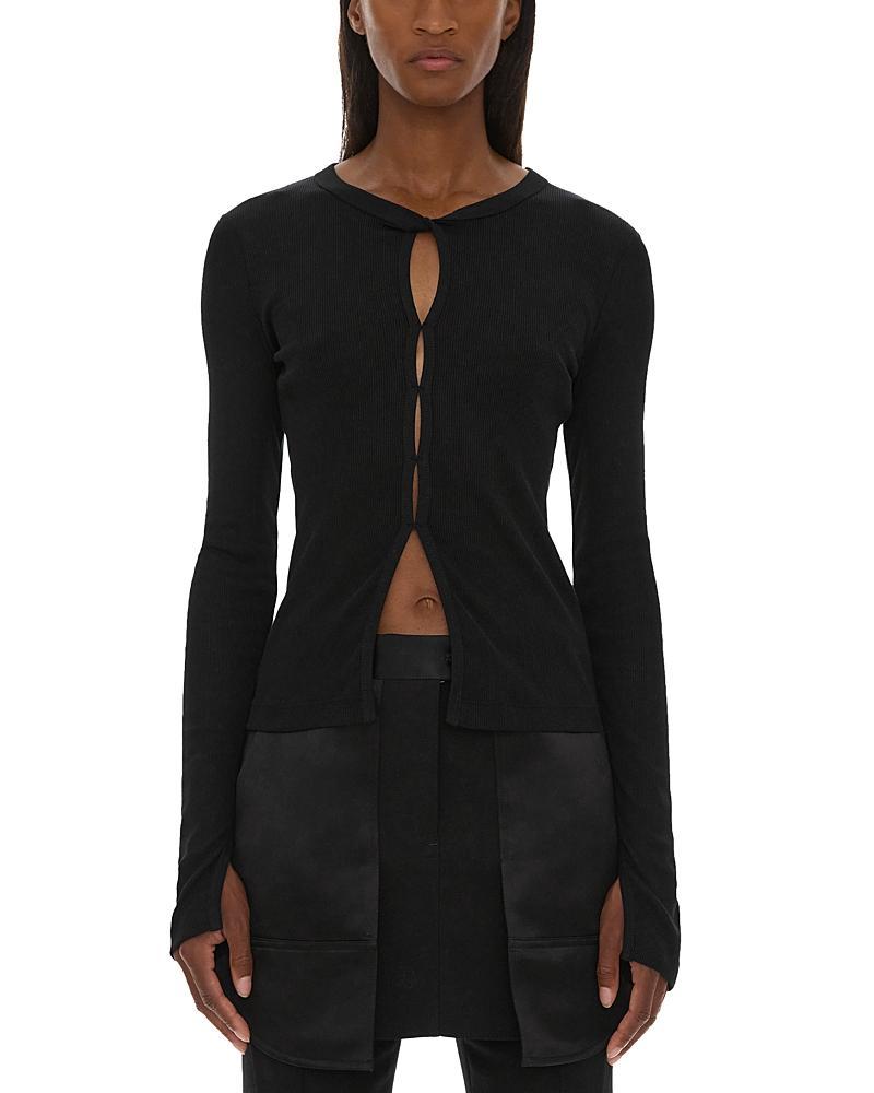 Helmut Lang Ribbed Knit Long Sleeve Top Product Image