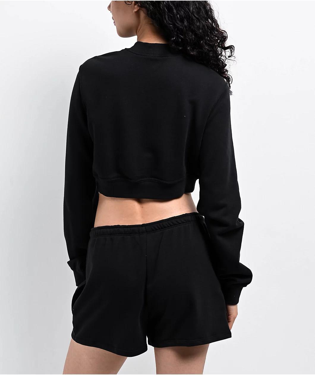 Nike Sportswear Chill Black Long Sleeve Crop T-Shirt Product Image