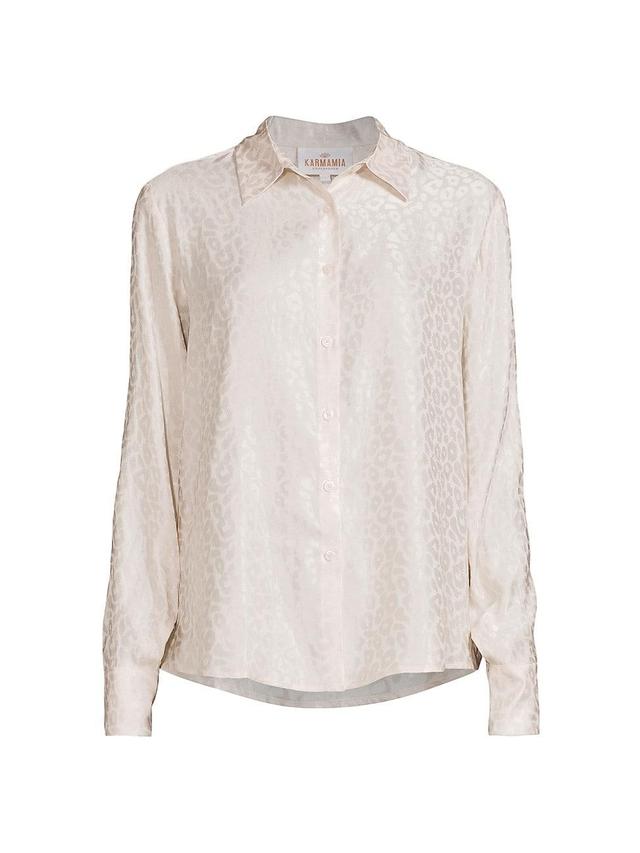 Womens Alma Jacquard Silk-Blend Shirt Product Image