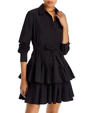 Womens Sterling Pleated Long-Sleeve Minidress Product Image