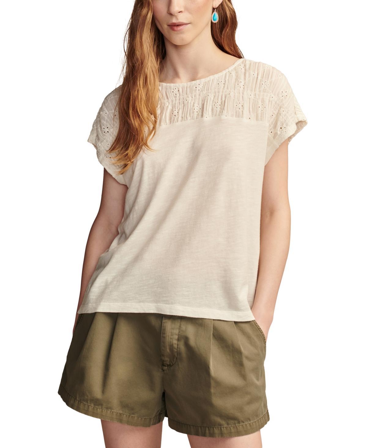 Women's Schiffly Embroidered Dolman-Sleeve Top Product Image