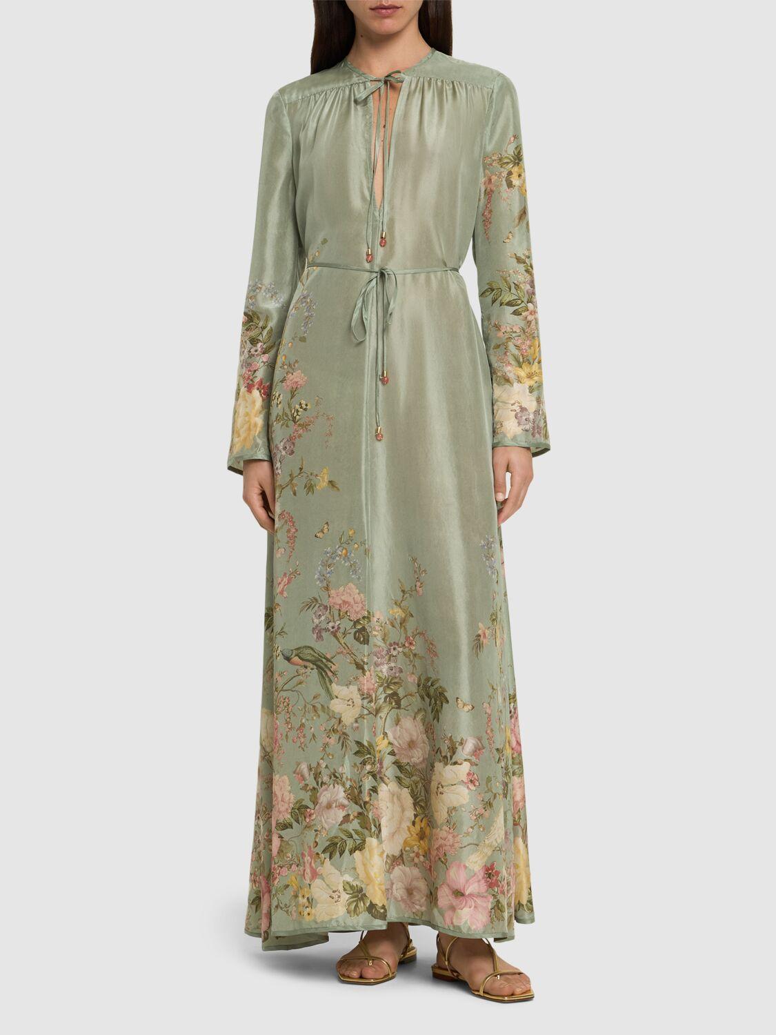 ZIMMERMANN Womens Sage Floral Waverly Silk Maxi Dress Product Image