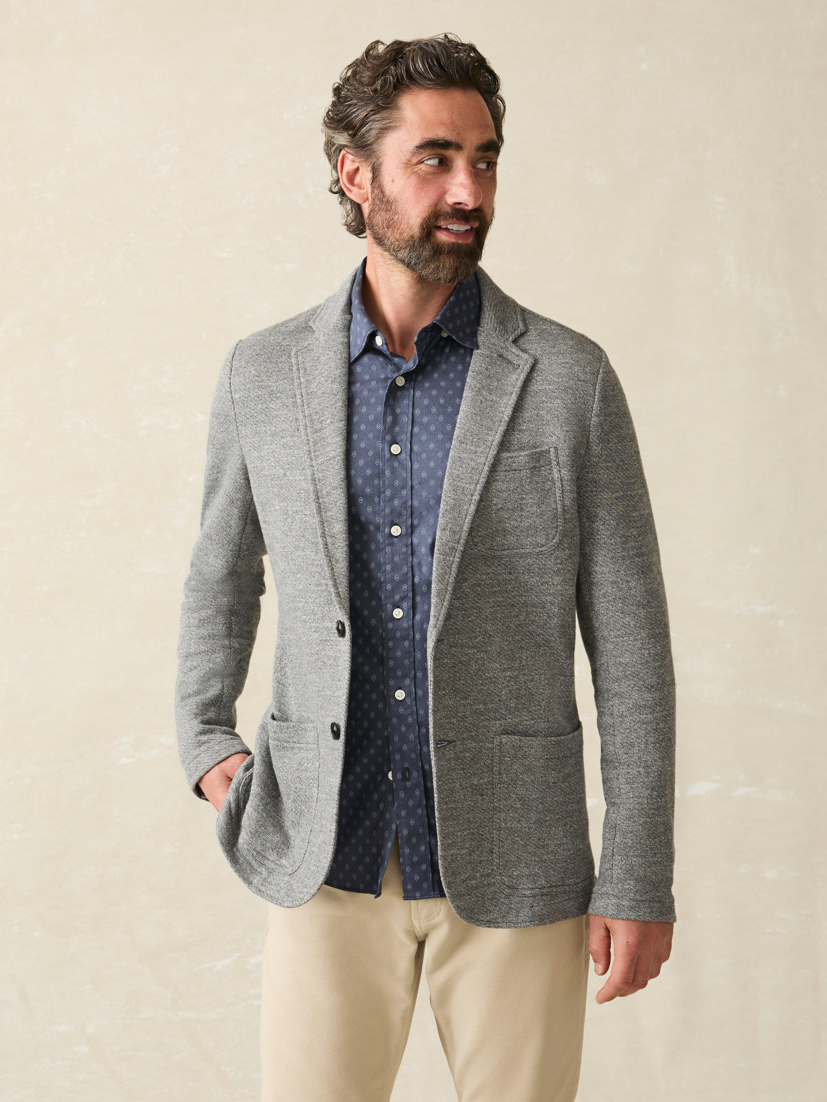 Inlet Knit Blazer (Tall) - Medium Grey Melange Male Product Image