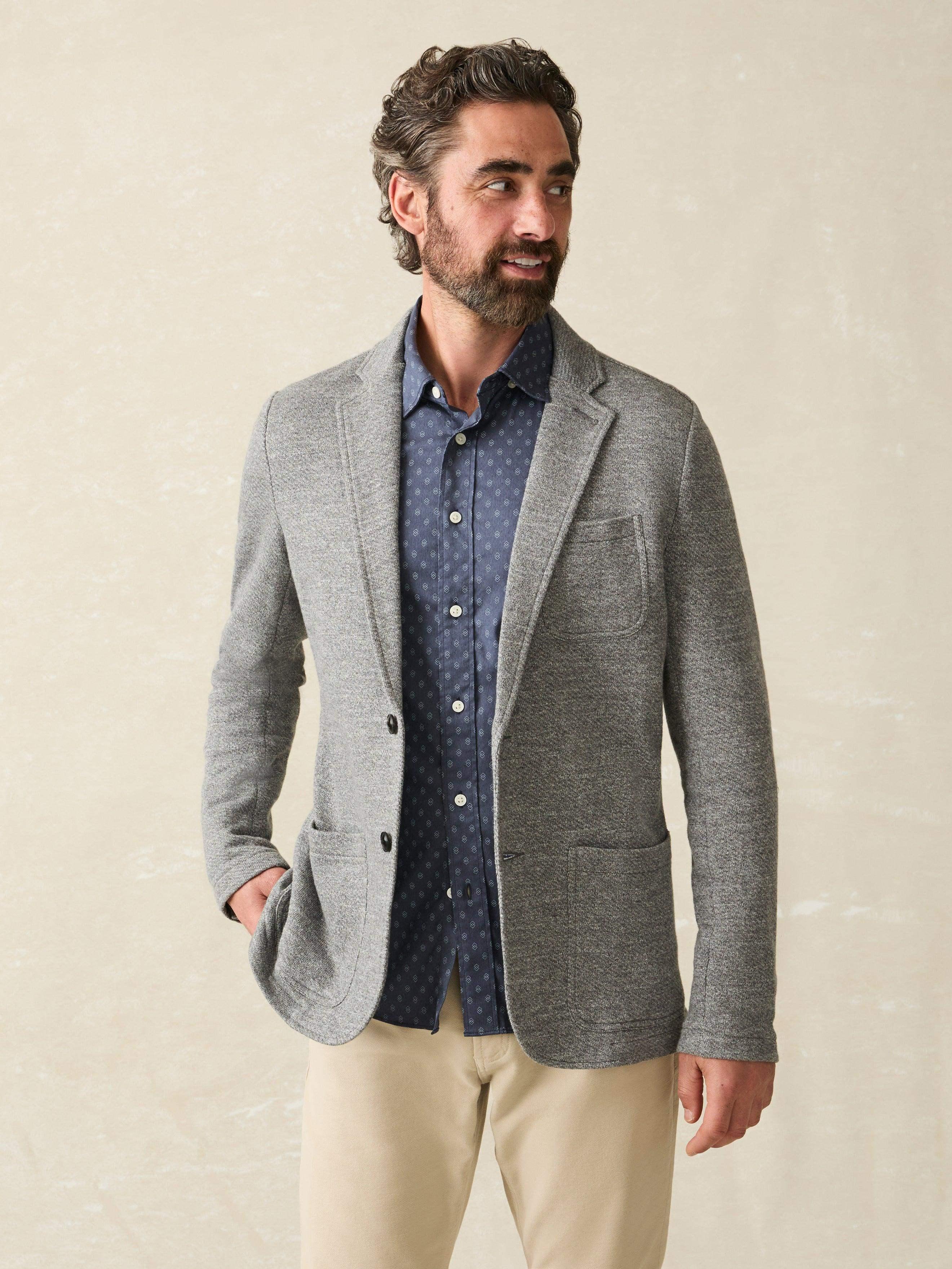 Inlet Knit Blazer (Short) - Medium Grey Melange Male product image