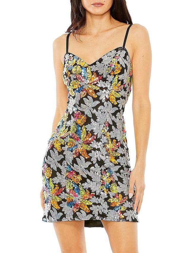 Womens Embellished Floral Minidress Product Image