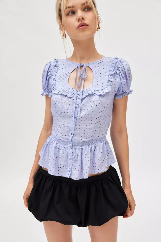 Kimchi Blue Amerie Keyhole Ruffle Peplum Blouse Product Image