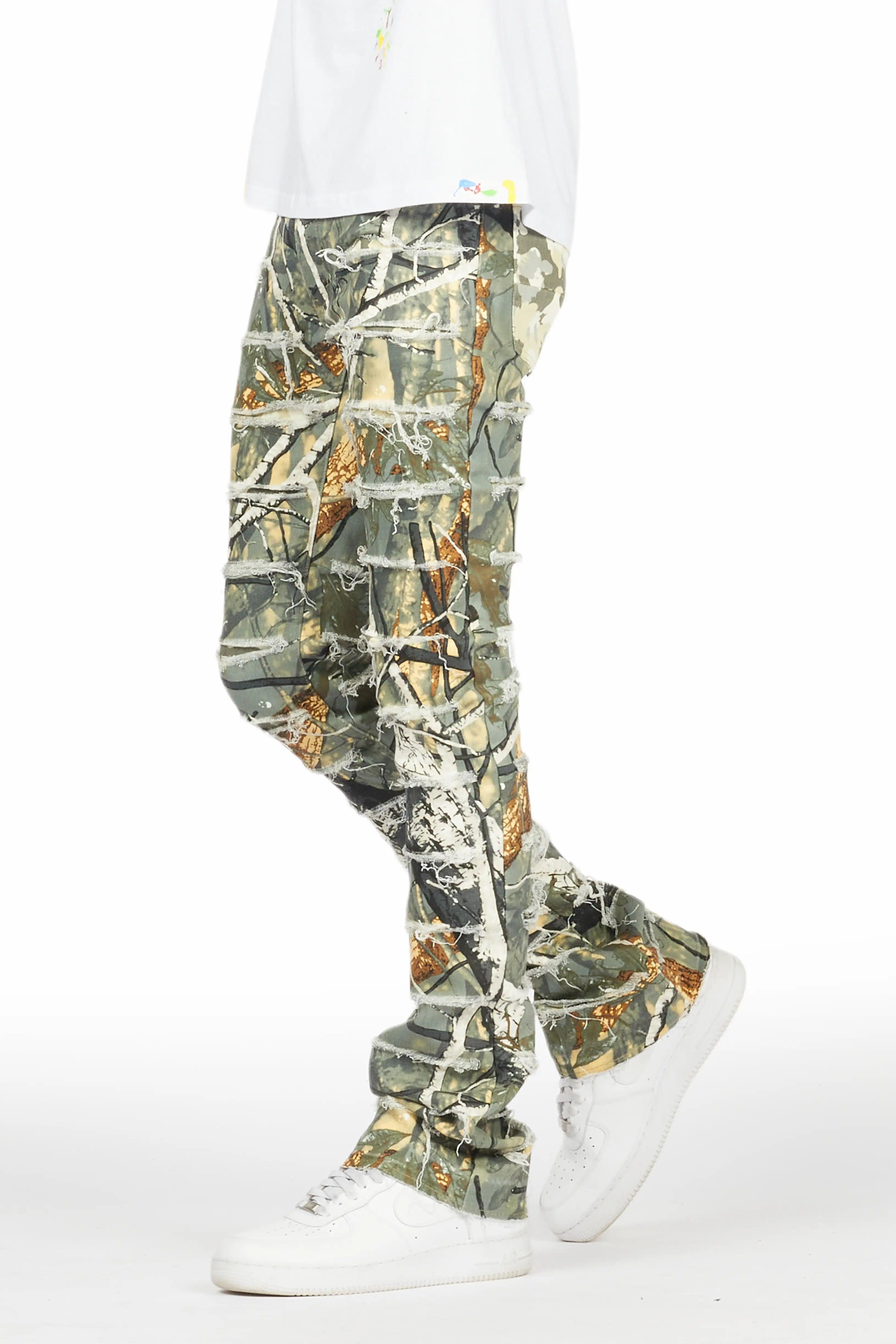 Miguelo Tree Camo Stacked Flare Jean Male Product Image