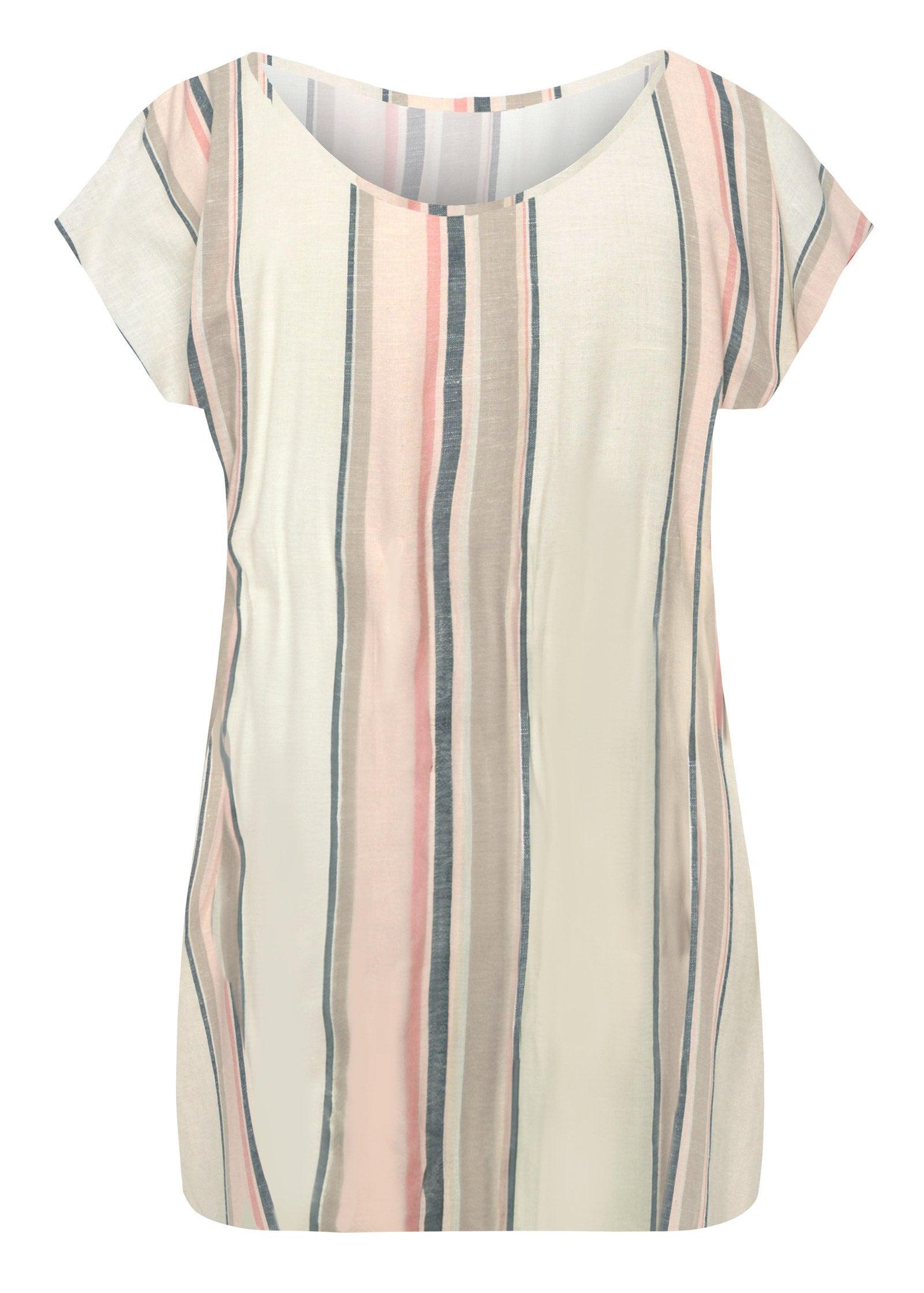 Boatneck Striped Top - White Multi Product Image