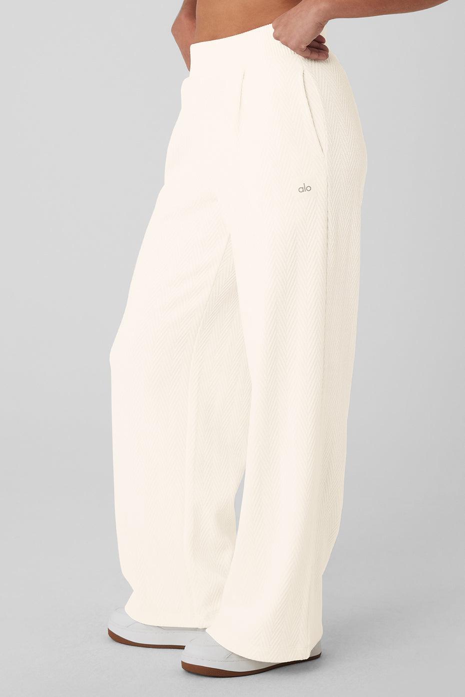 High-Waist Cozy Day Wide Leg Pant - Ivory Female Product Image