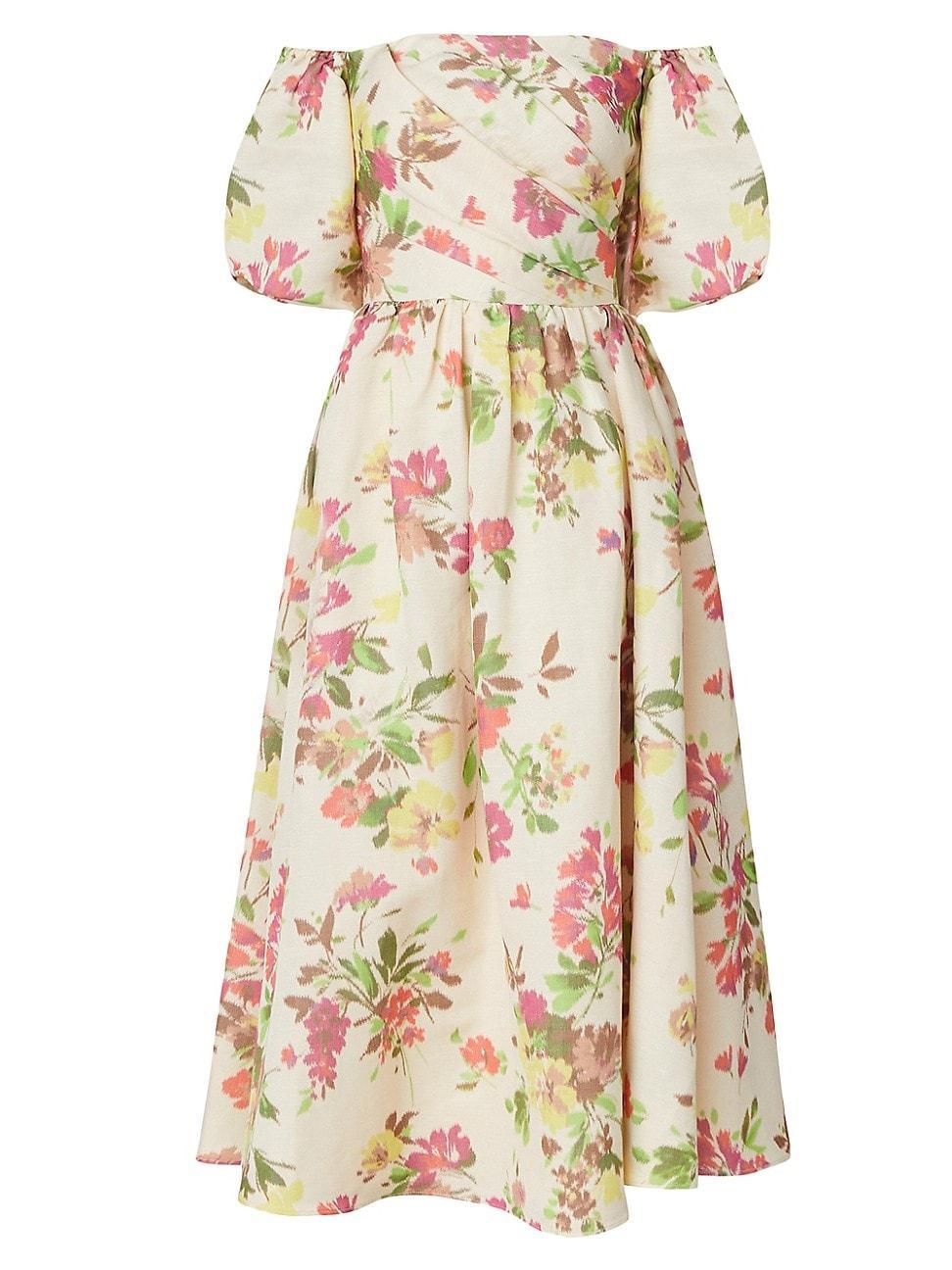 Womens Zarah Floral Off-the-Shoulder Midi-Dress Product Image