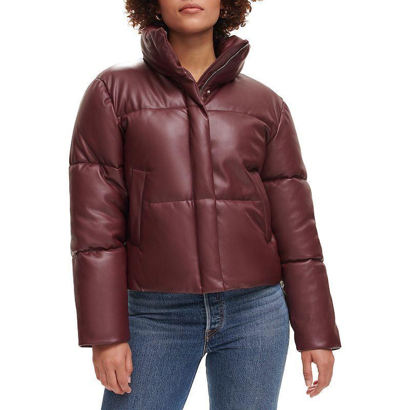 levis Water Resistant Faux Leather Puffer Jacket Product Image