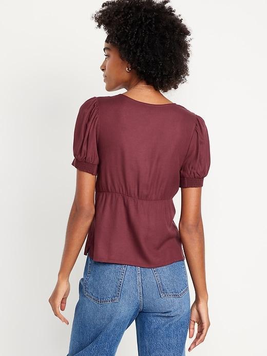 Waist-Defined Crepe Top Product Image