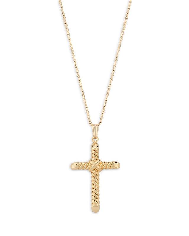 Bloomingdales Swirl Cross Pendant Necklace in 14K Yellow Gold, 18 - 100% Exclusive Product Image