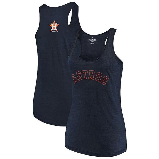 Womens Soft As A Grape Navy Houston Astros Plus Size Swing for the Fences Racerback Tank Top Product Image