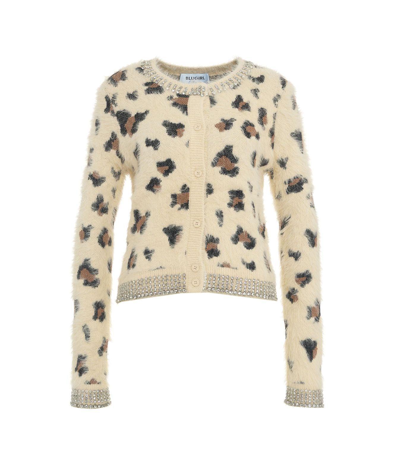 Animal print cardigan with strass product image