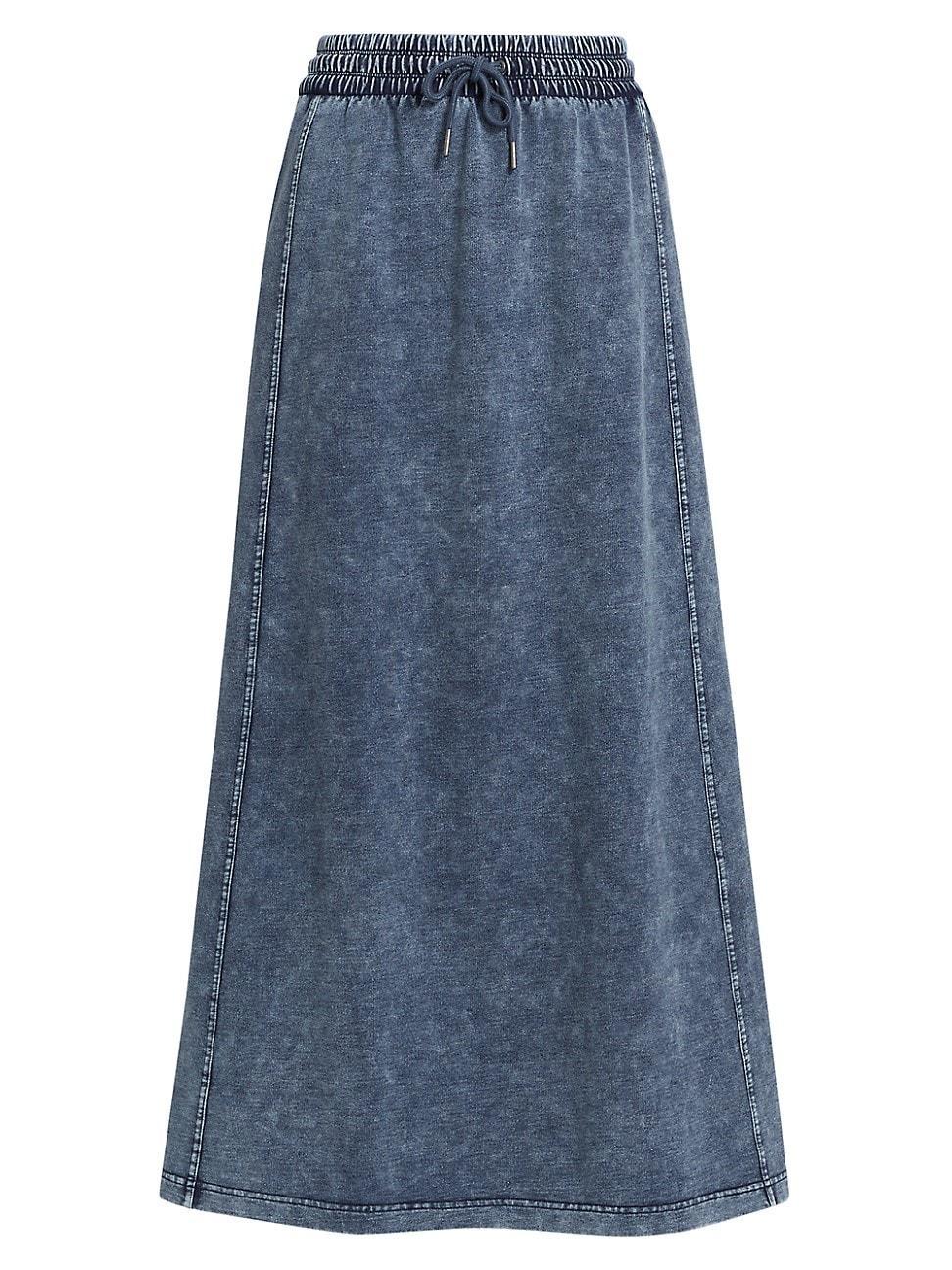 Womens Drawstring Cotton-Blend Maxi Skirt Product Image