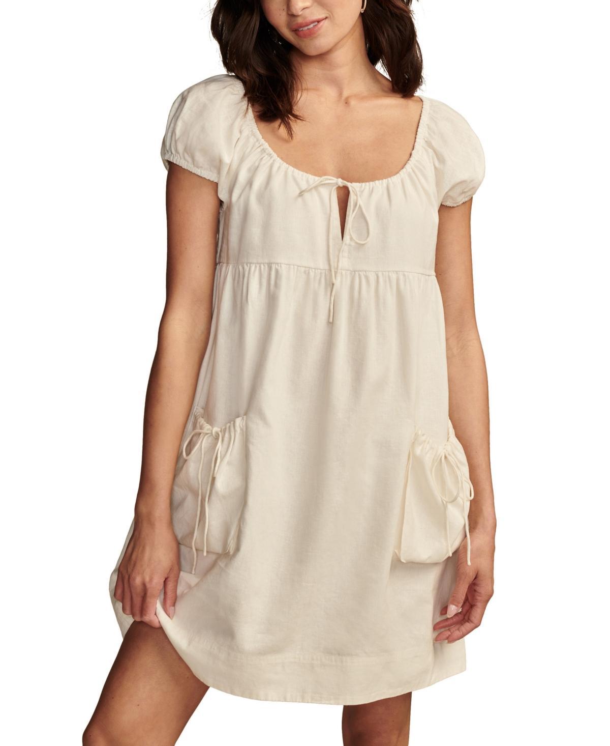 Lucky Brand Womens Market Puff-Sleeve Shift Dress Product Image